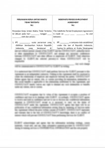 This Indefinite Period Employment Agreement Template-Indonesia