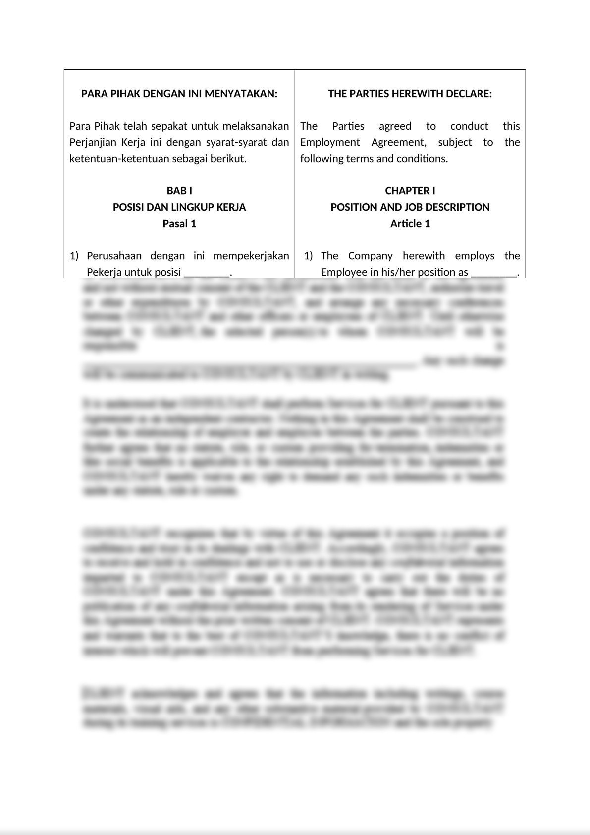 This Indefinite Period Employment Agreement Template-Indonesia-1