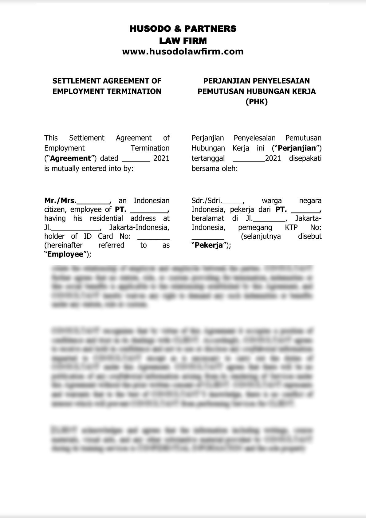 Settlement Agreement of Employment Termination-1