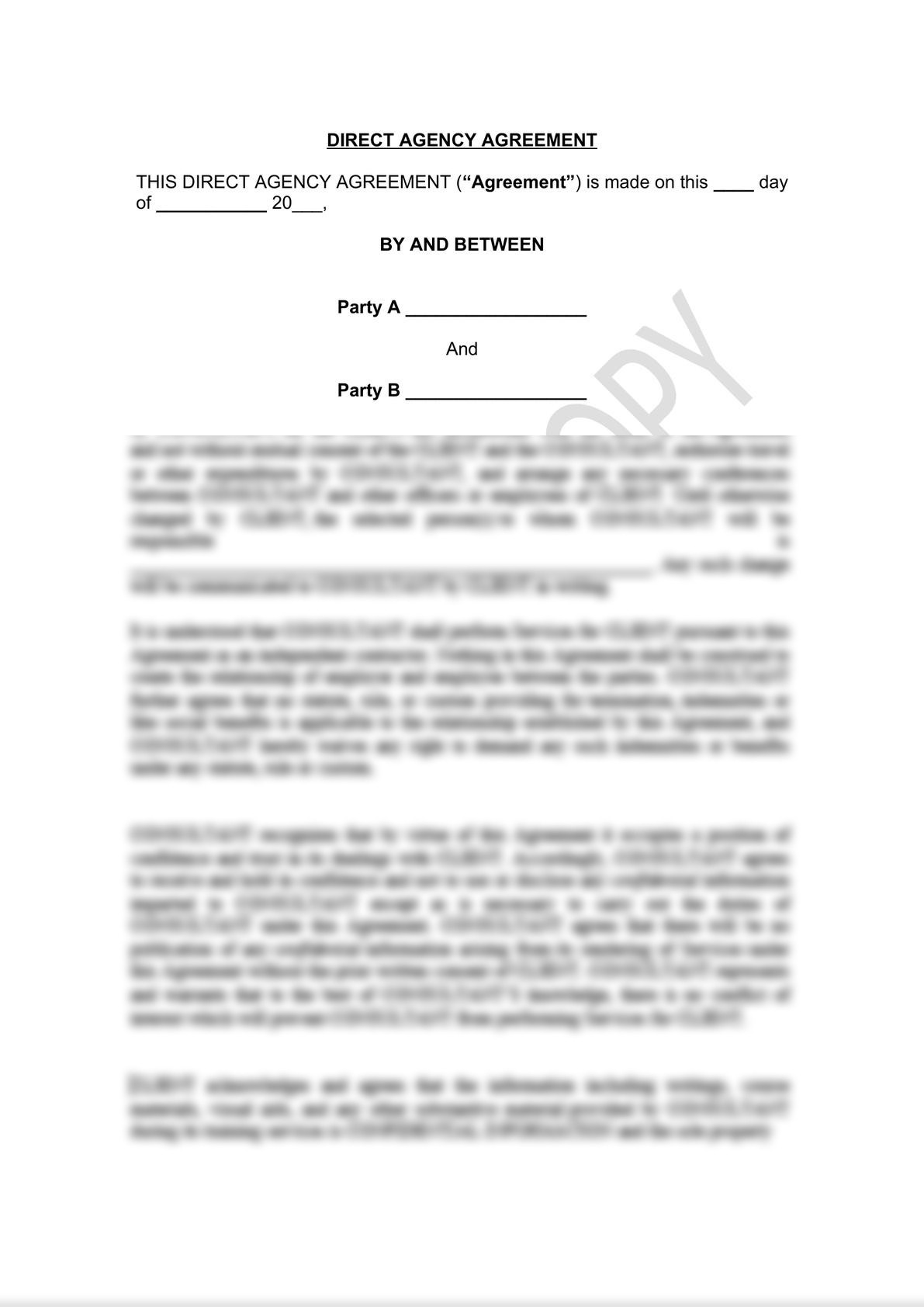 Direct Agency Agreement Draft-0