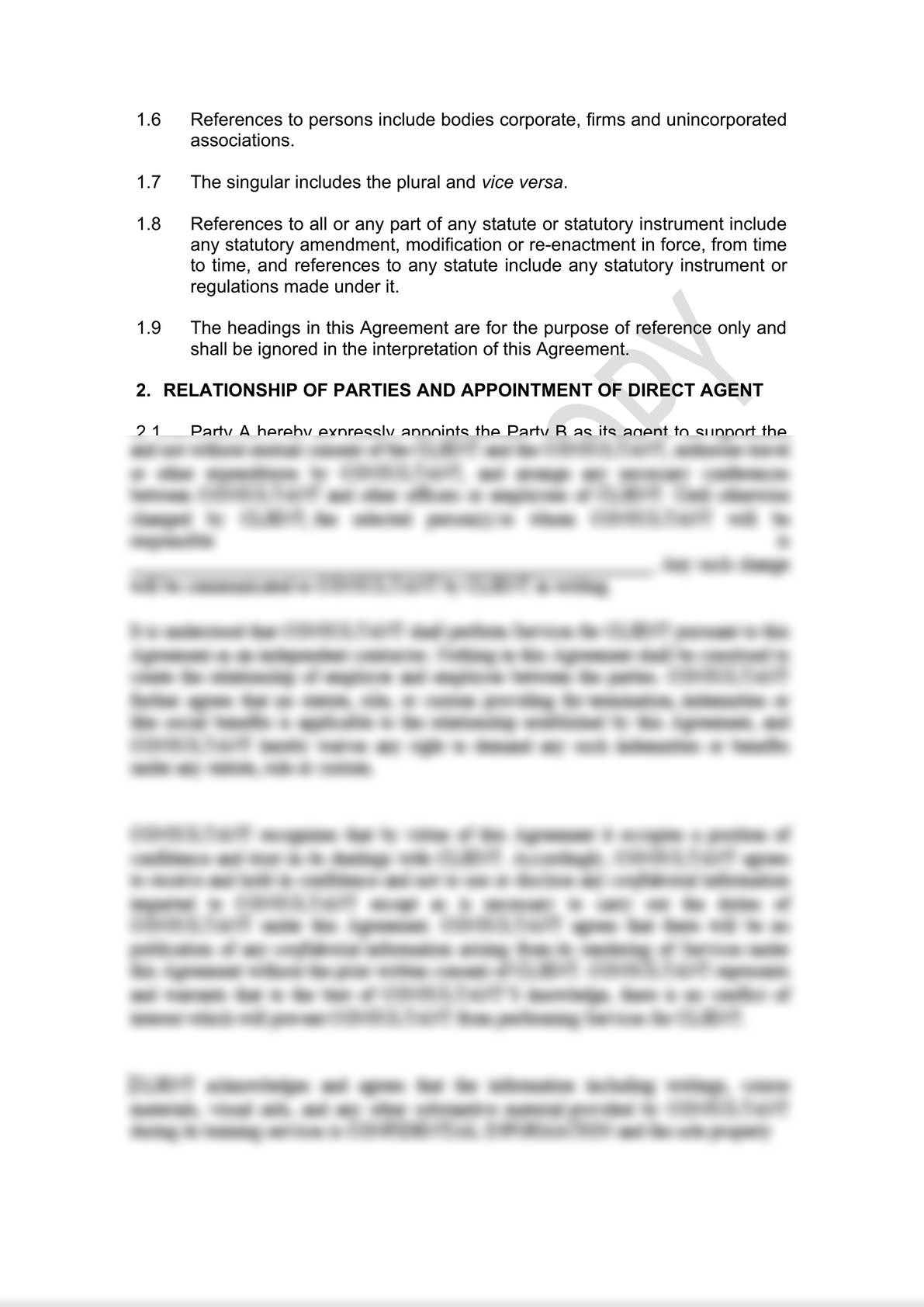 Direct Agency Agreement Draft-3