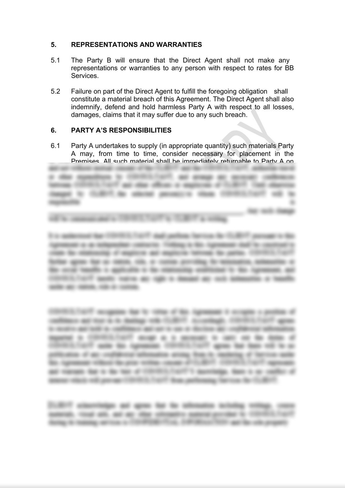 Direct Agency Agreement Draft-4