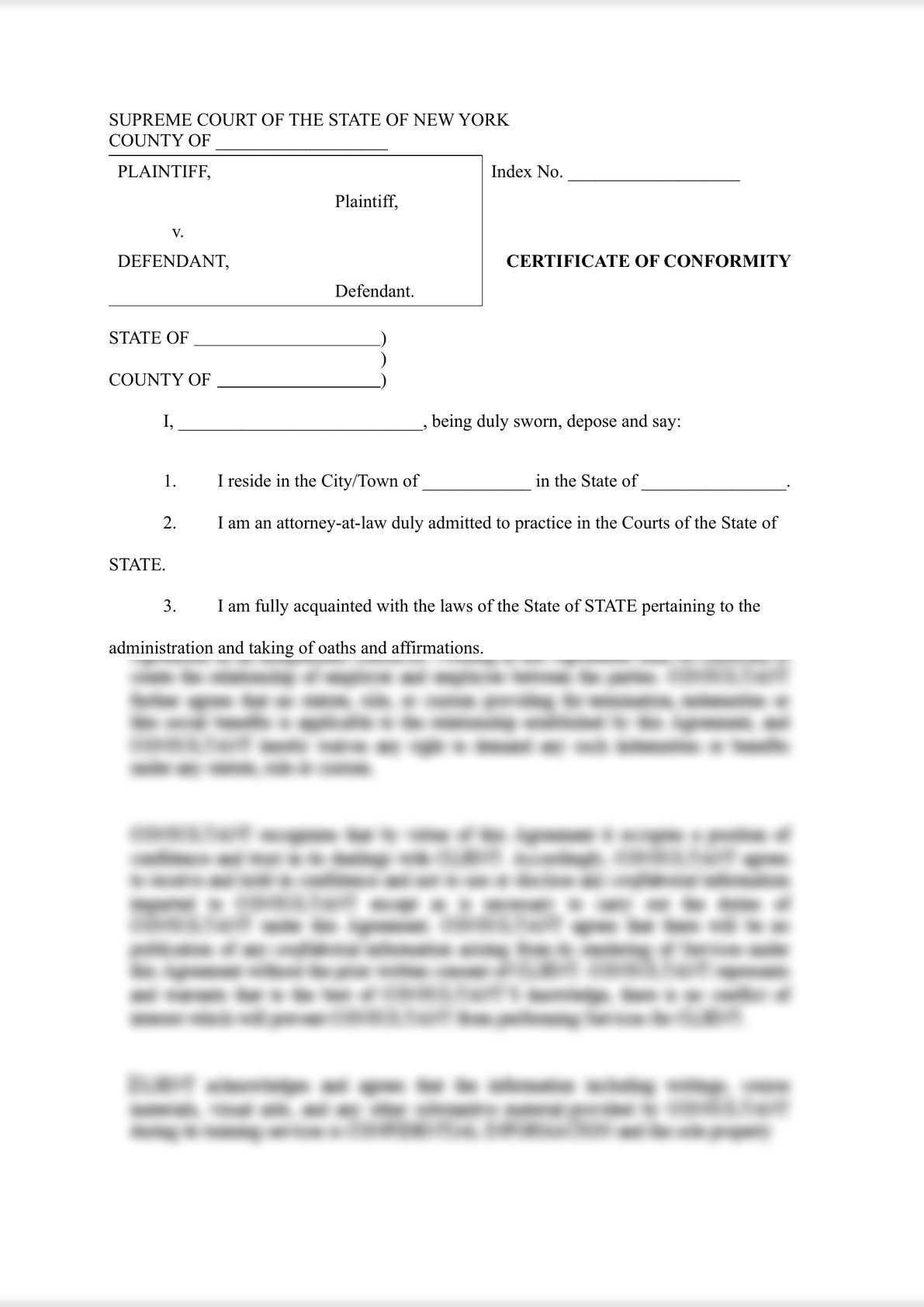 Lexub Certificate of Conformity CPLR 2309(c) USA New York