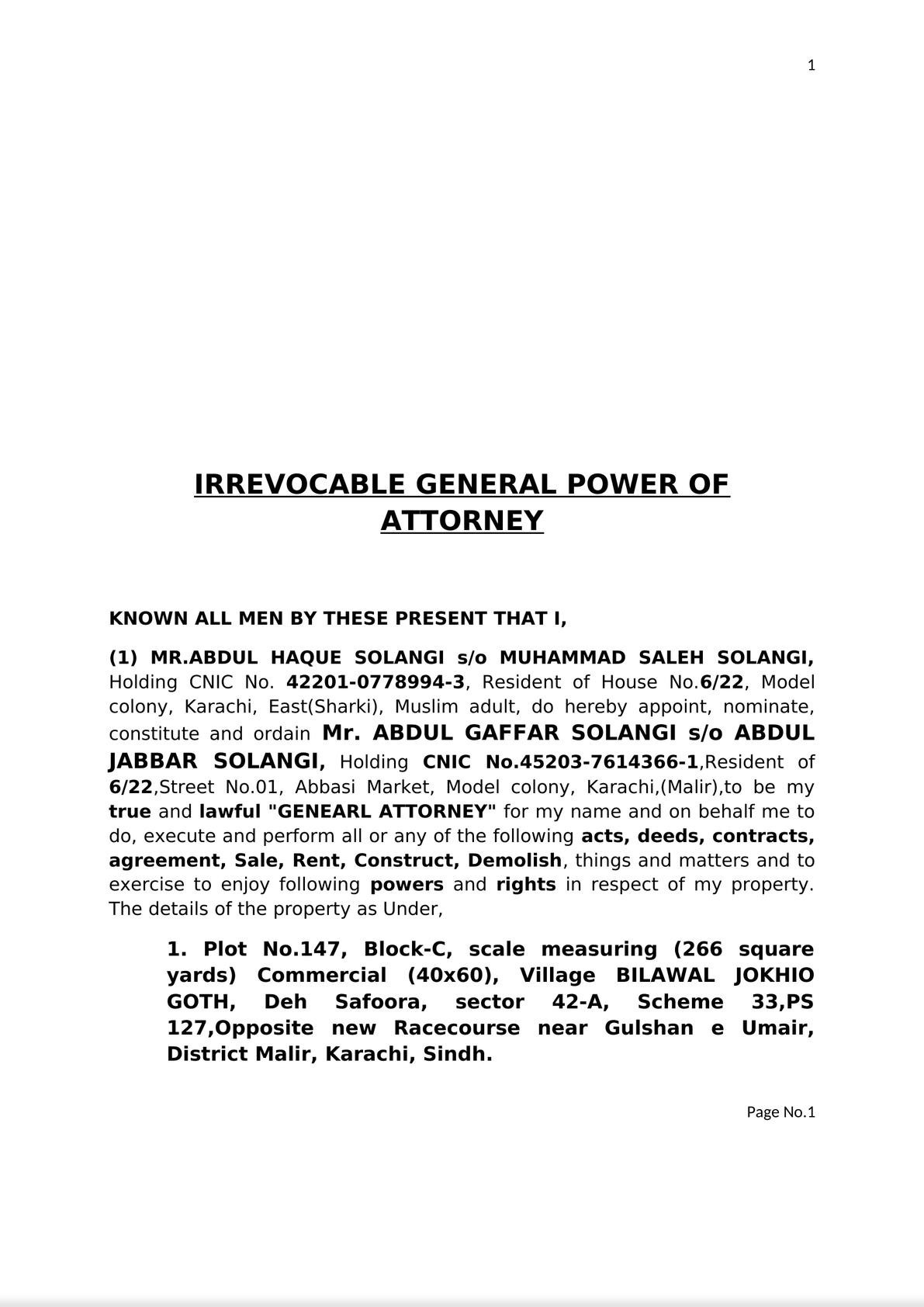 Lexub - General power of attorney | Pakistan