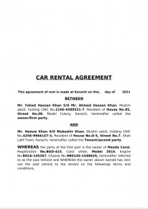 Car Rental Agreement 