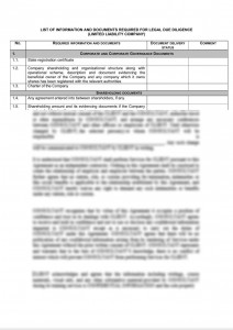 Legal due diligence checklist (Mongolian legal entities)    