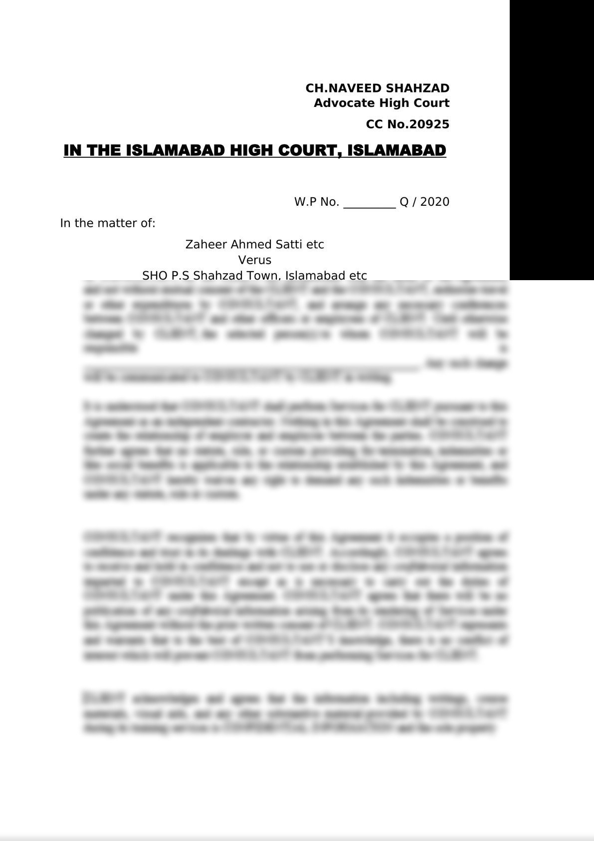 Writ Petition Under Article 199 Of The Constitution Of Pakistan, 1973 For Quashment Of FIR-6