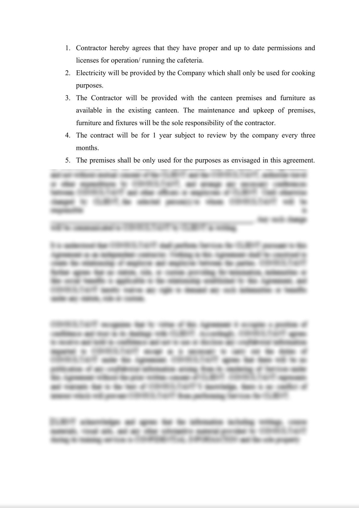Cafeteria Contract Agreement-1