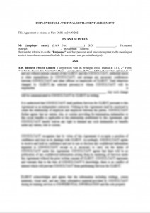 Employee Full and Final Settlement Agreement