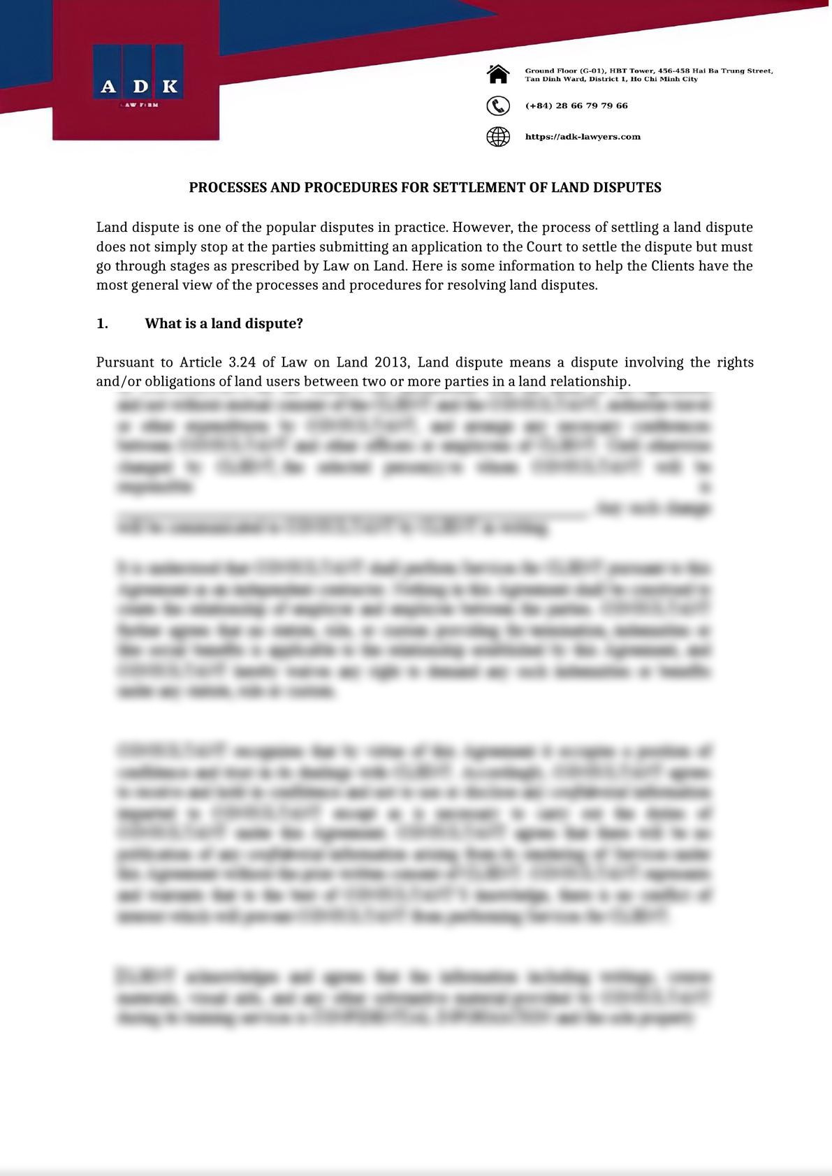 PROCESSES AND PROCEDURES FOR SETTLEMENT OF LAND DISPUTES-0