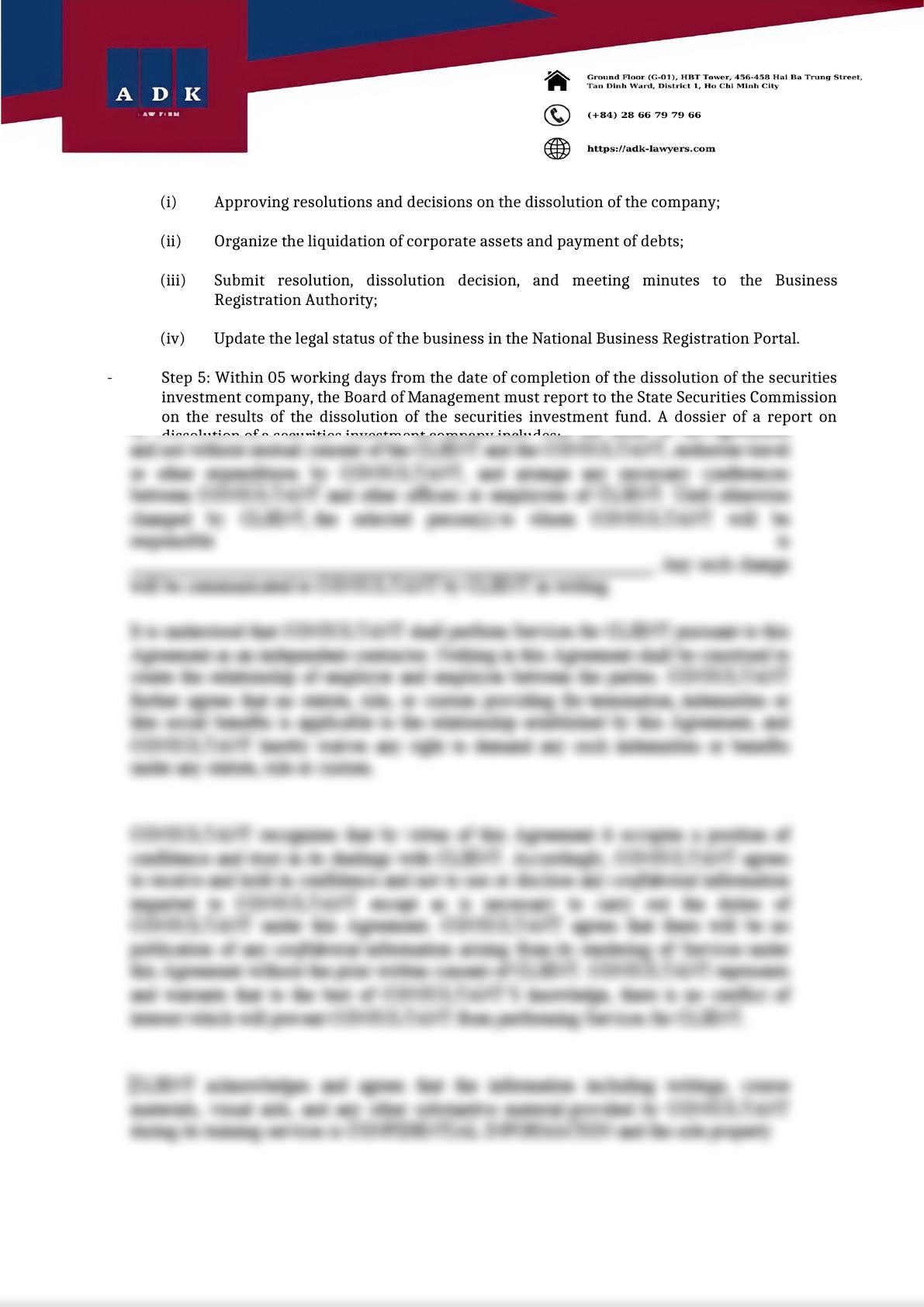 PROCEDURES FOR DISSOLUTION OF SECURITIES INVESTMENT COMPANY-2