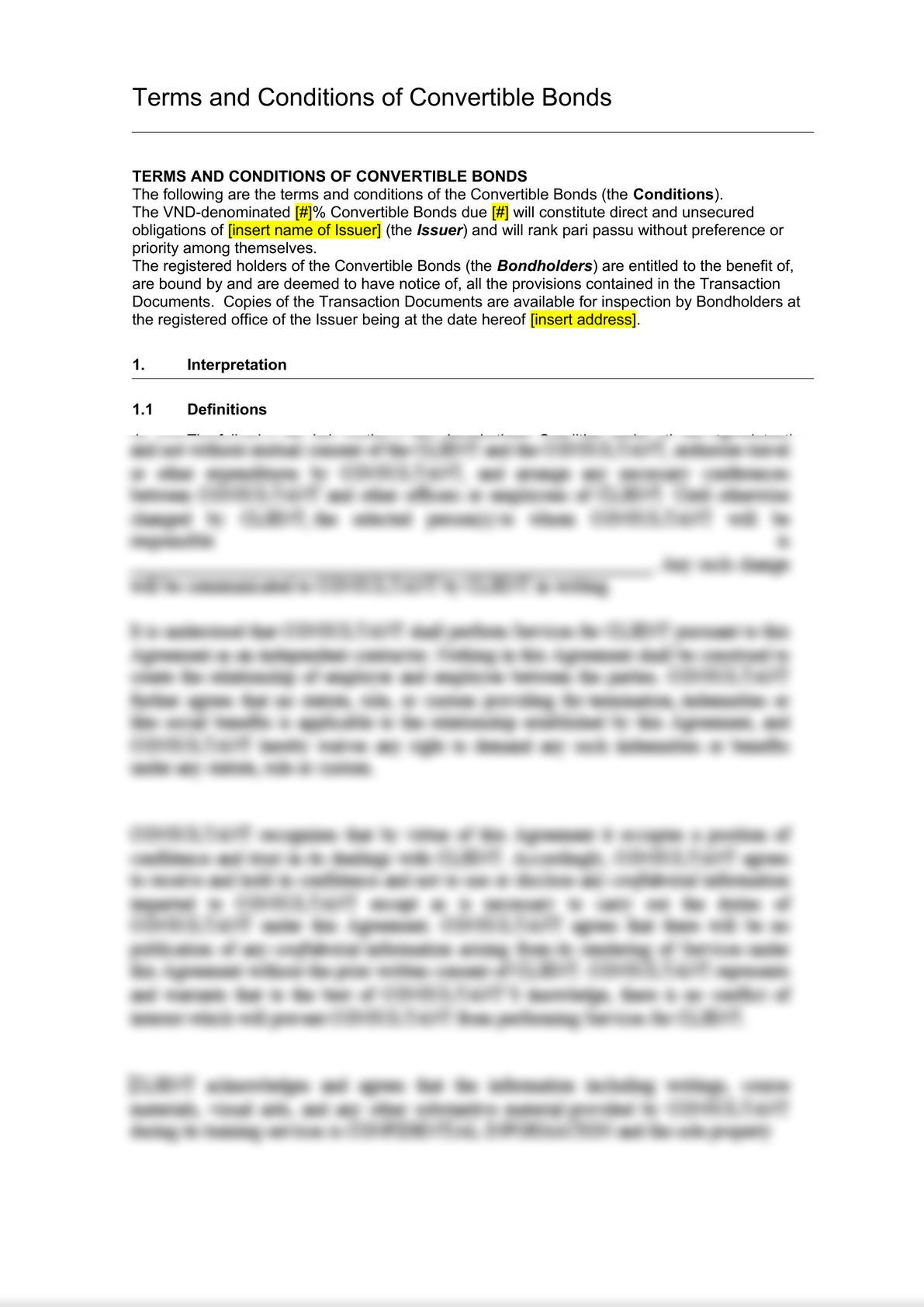Terms and Conditions of Convertible Bonds-1