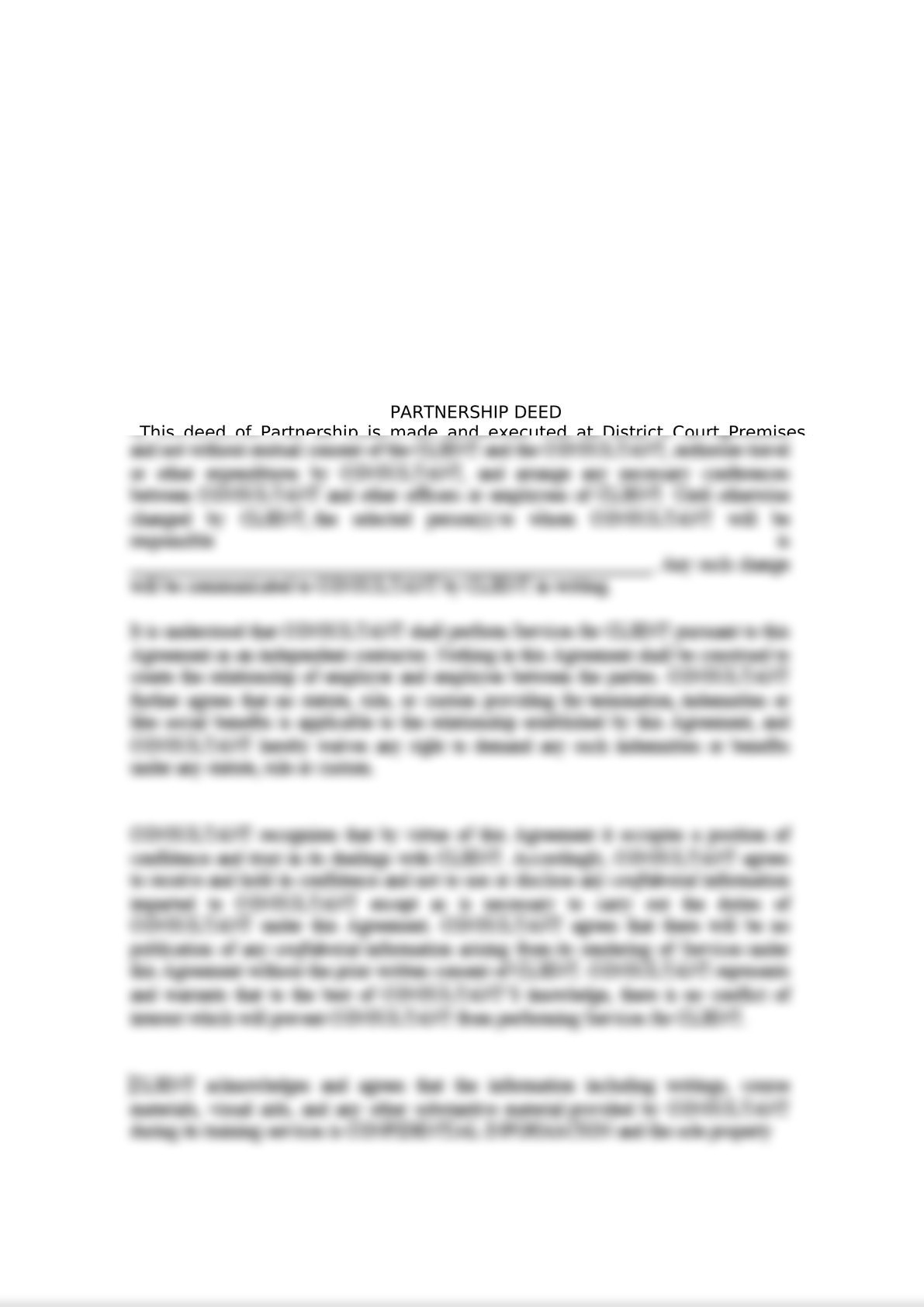 Partnership agreement sample.  For other related legal documents feel free to ask-0