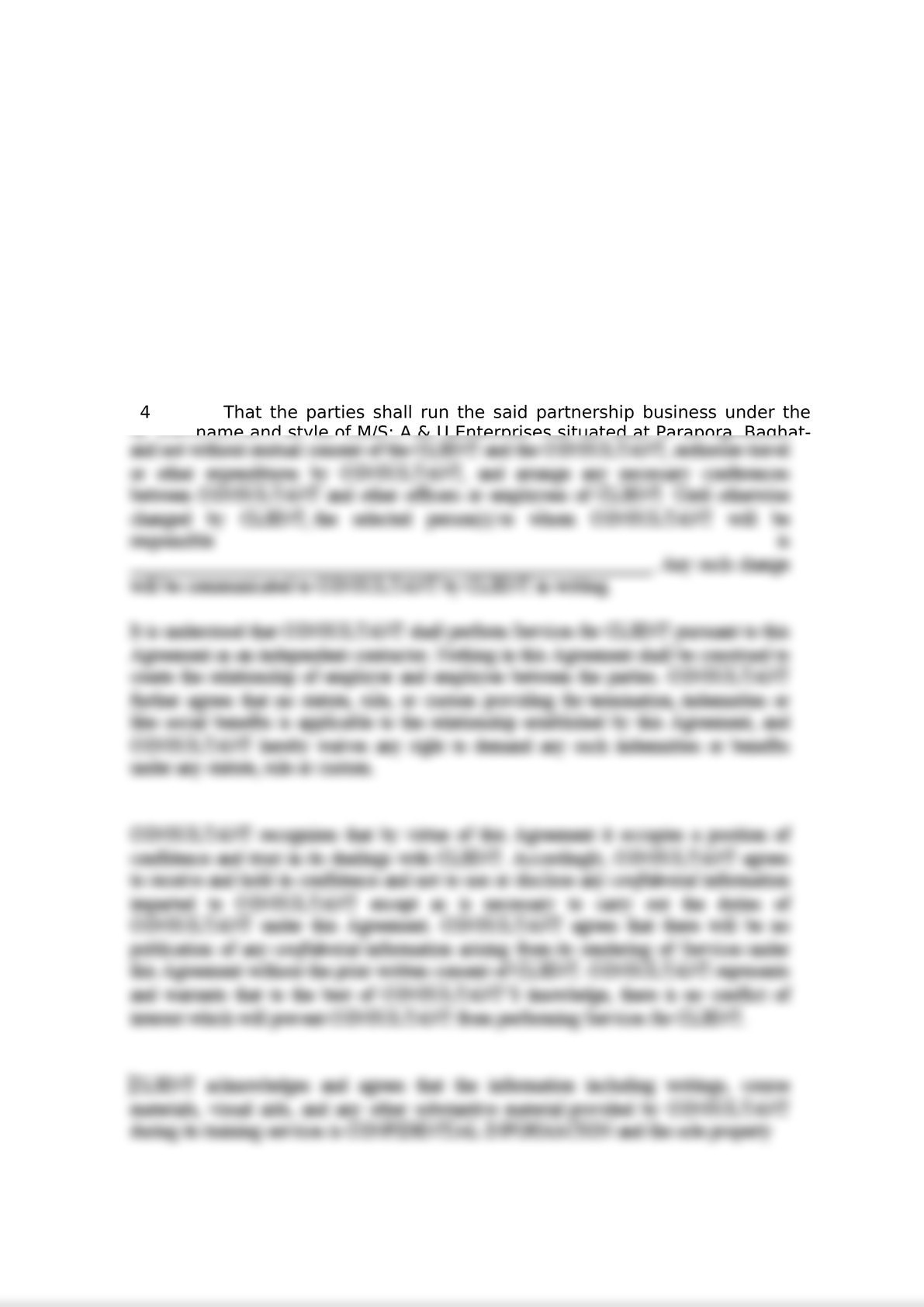 Partnership agreement sample.  For other related legal documents feel free to ask-1