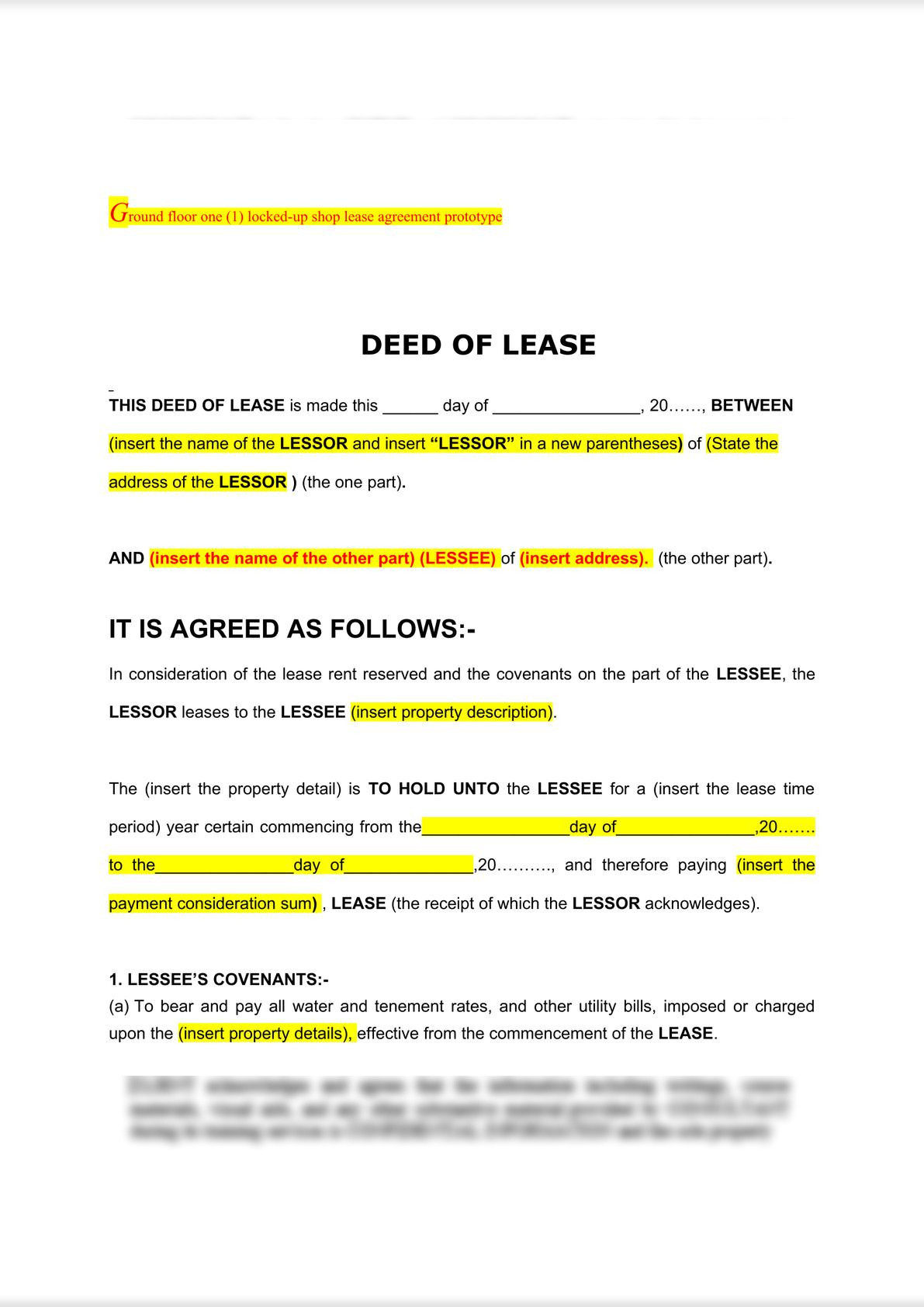 Deed of Lease-0