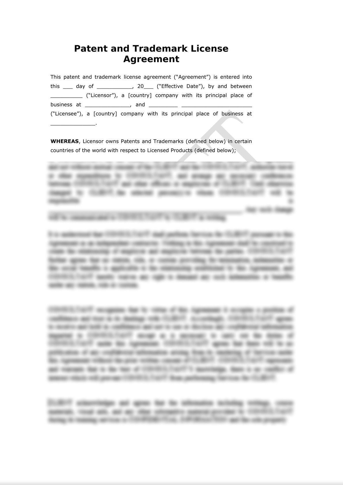 Patent & Trademark License Agreement-0