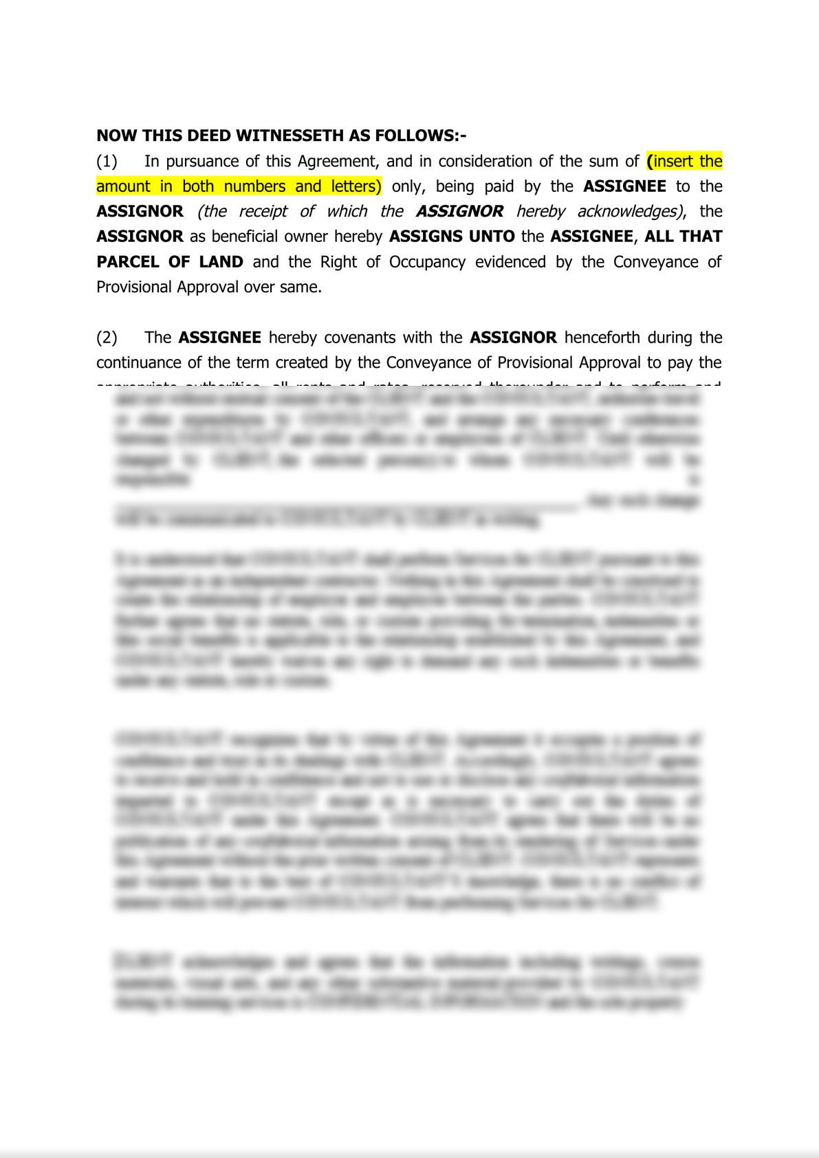 deed of assignment of rights philippines