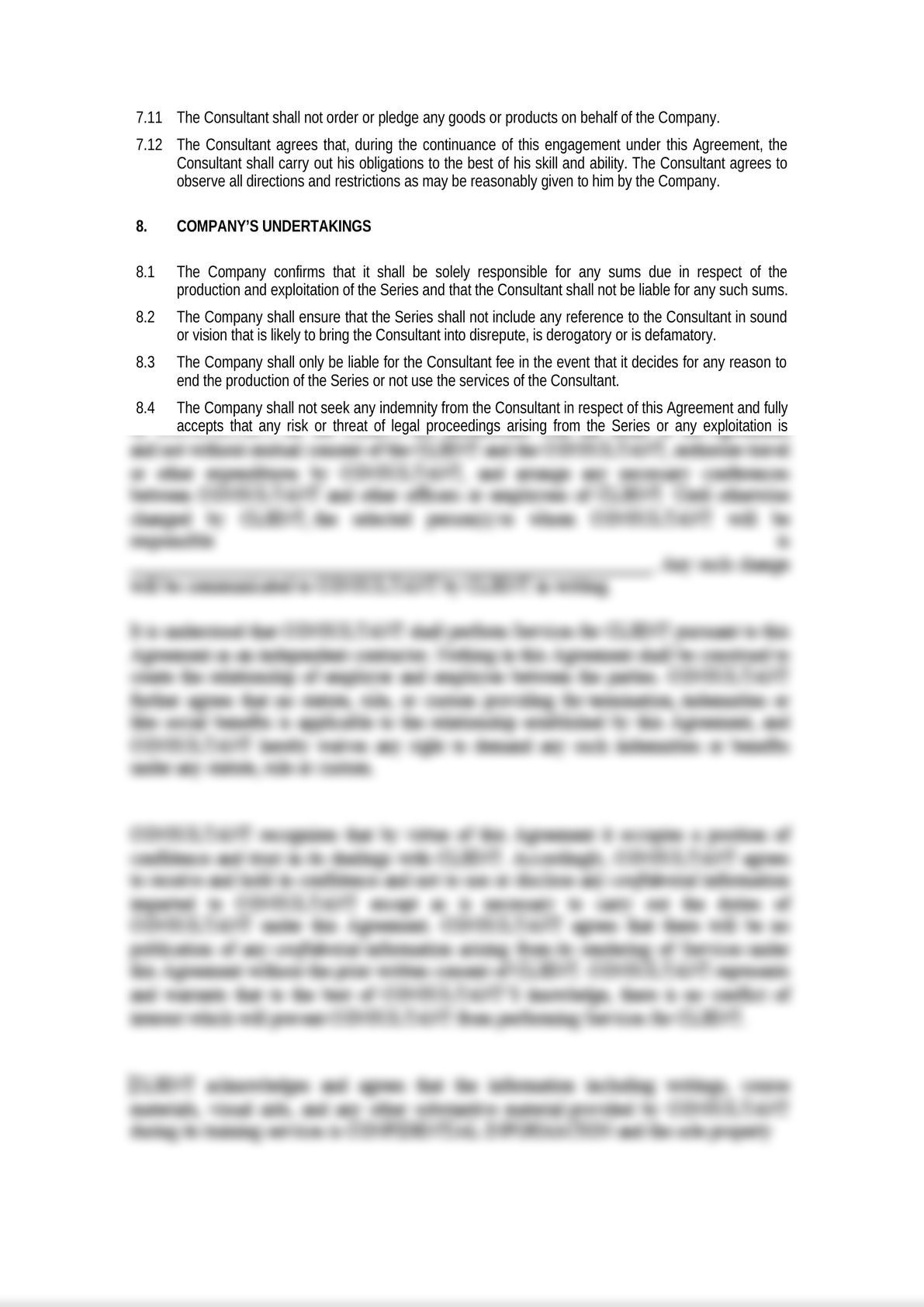 Agreement between a Consultant and a Production Company (Media Law)-2