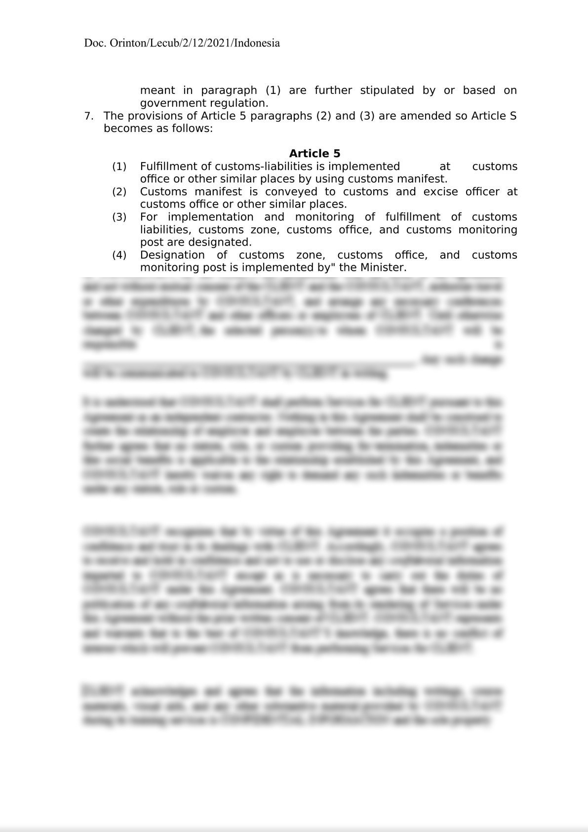 Indonesia Law 17 of 2006 Regarding Amendment to Law 10/1995 on Customs-3