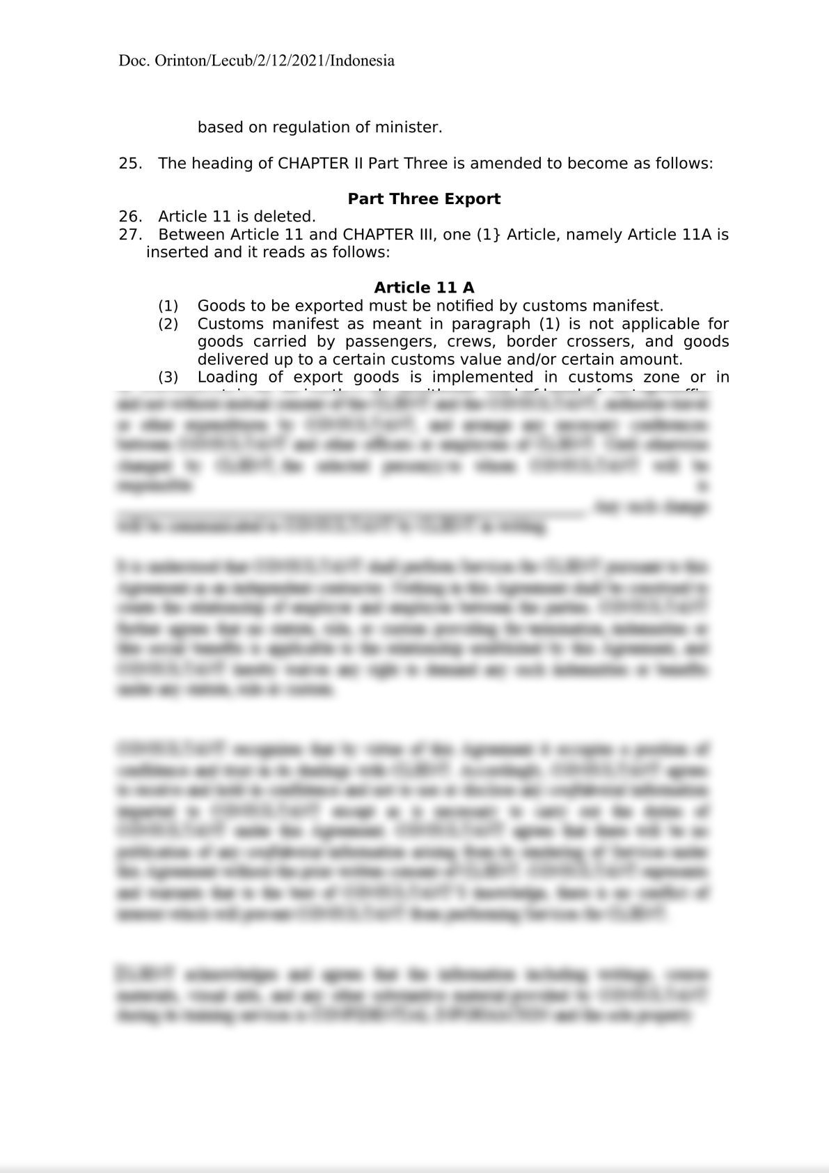 Indonesia Law 17 of 2006 Regarding Amendment to Law 10/1995 on Customs-9