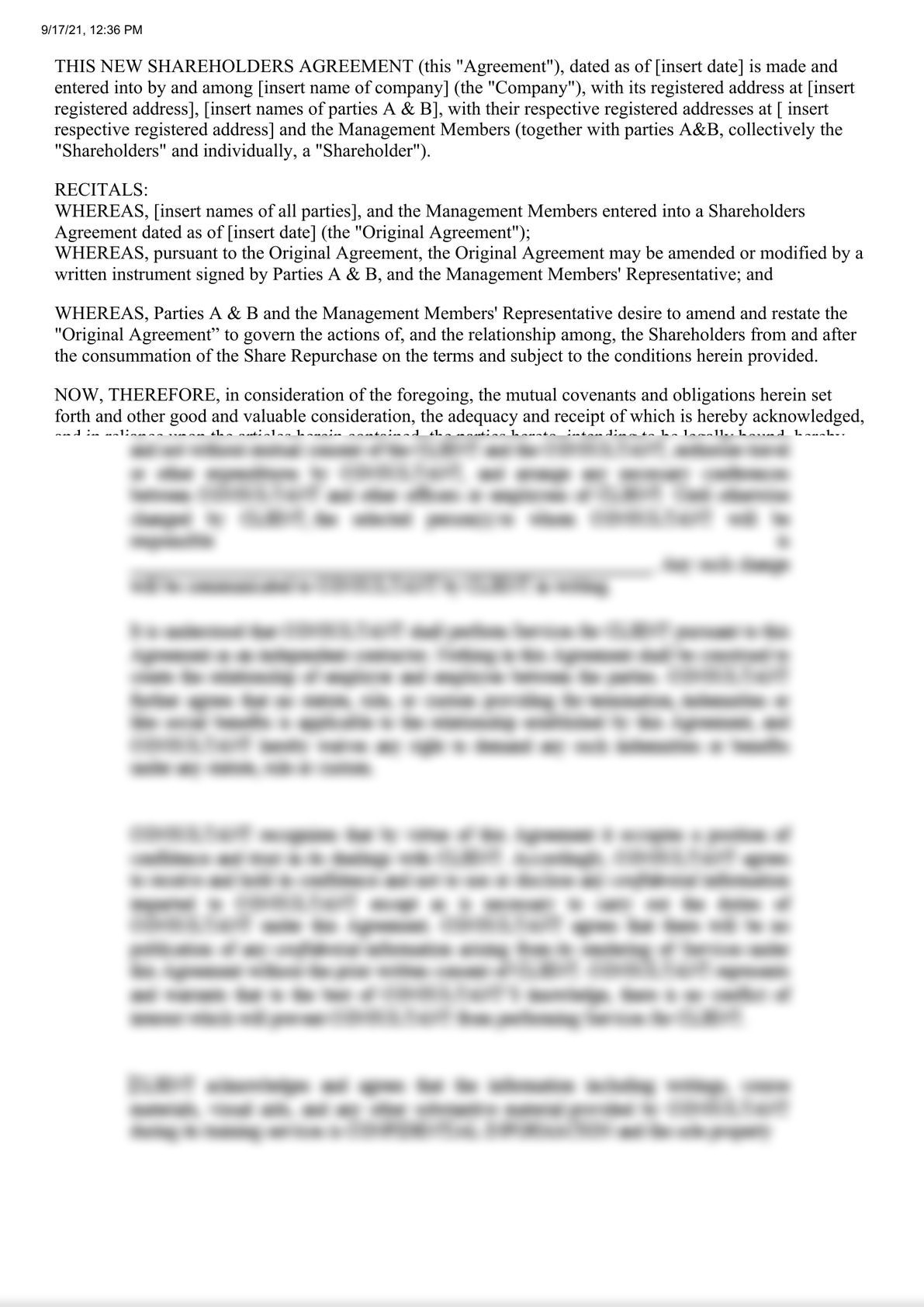 Amended Shareholders Agreement-0