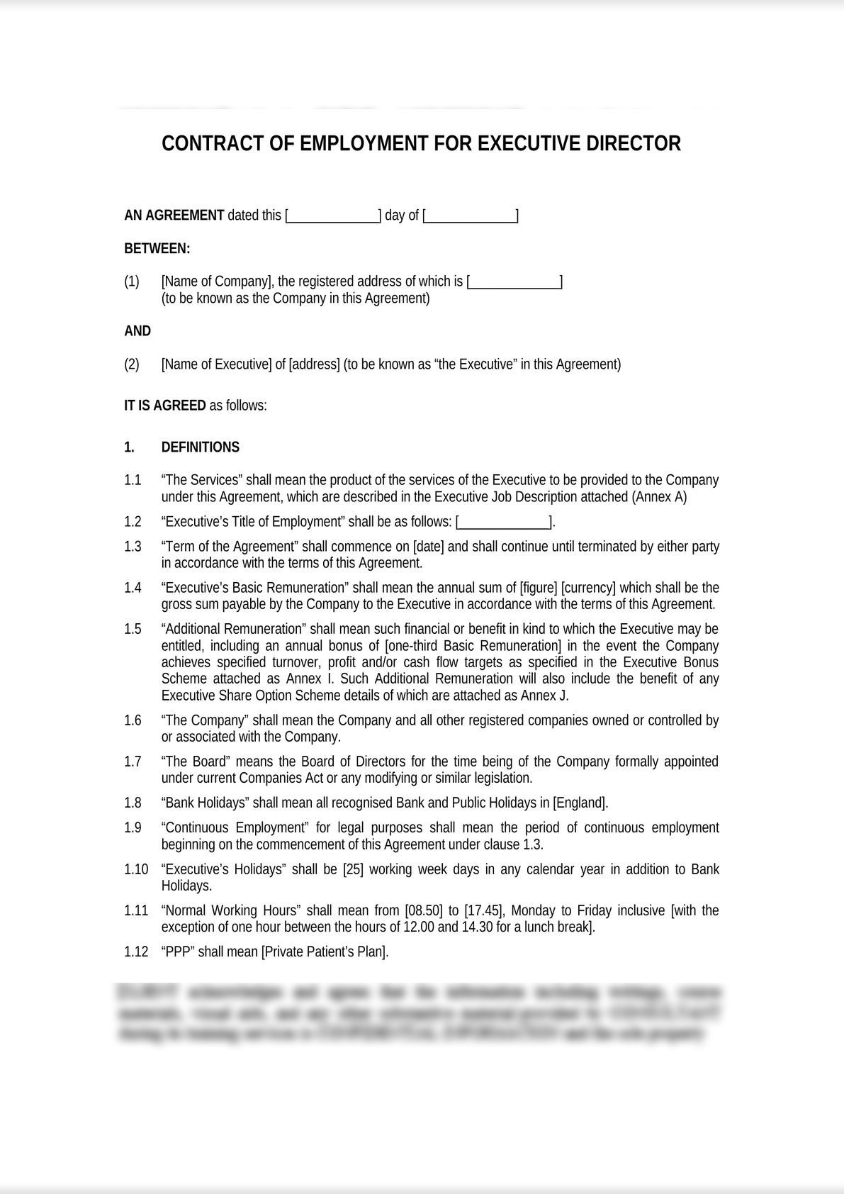 Employment Contract for Executive Director (Media Context)-0