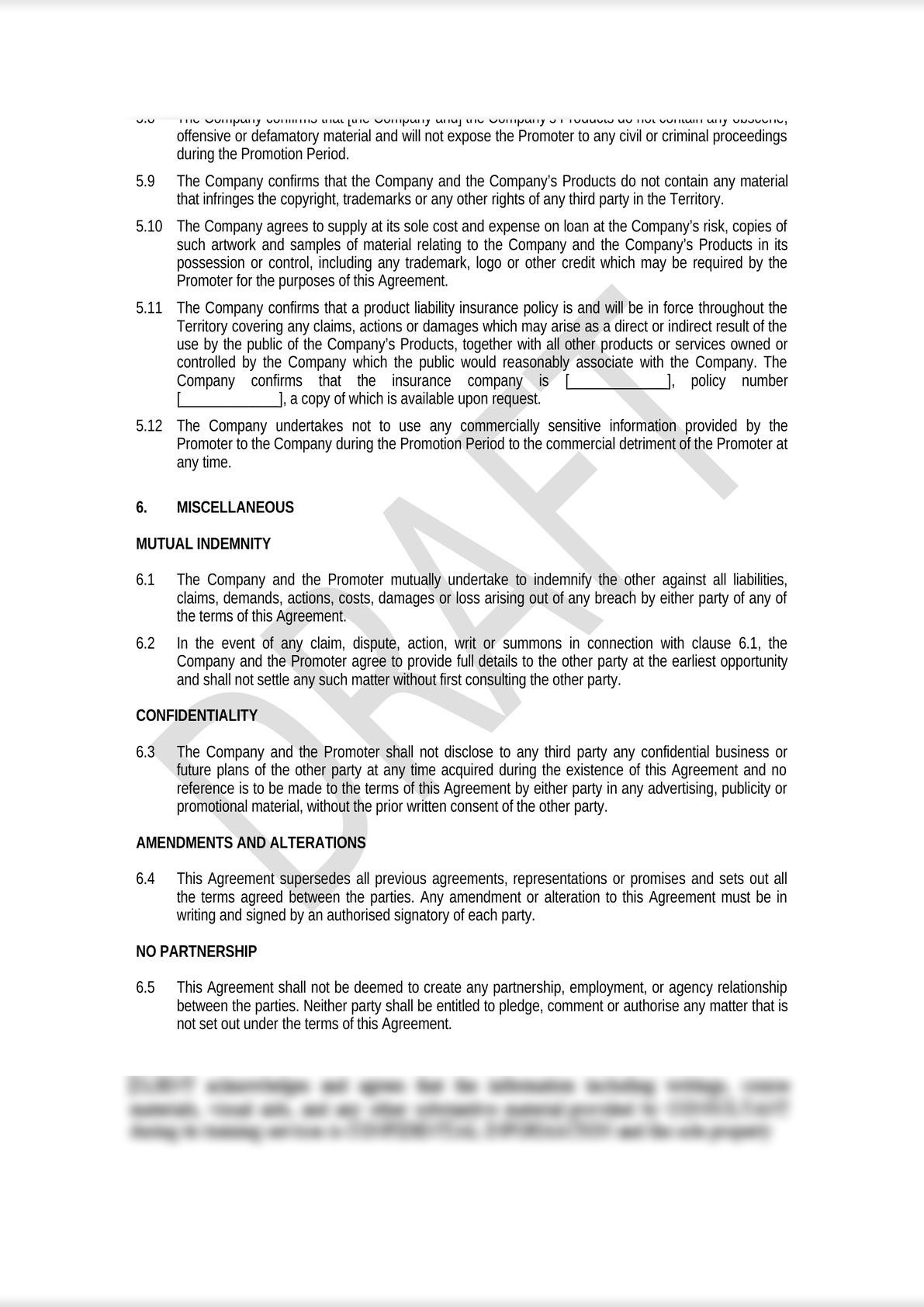 General Advertising & Promotion Agreement (Media Law)-3