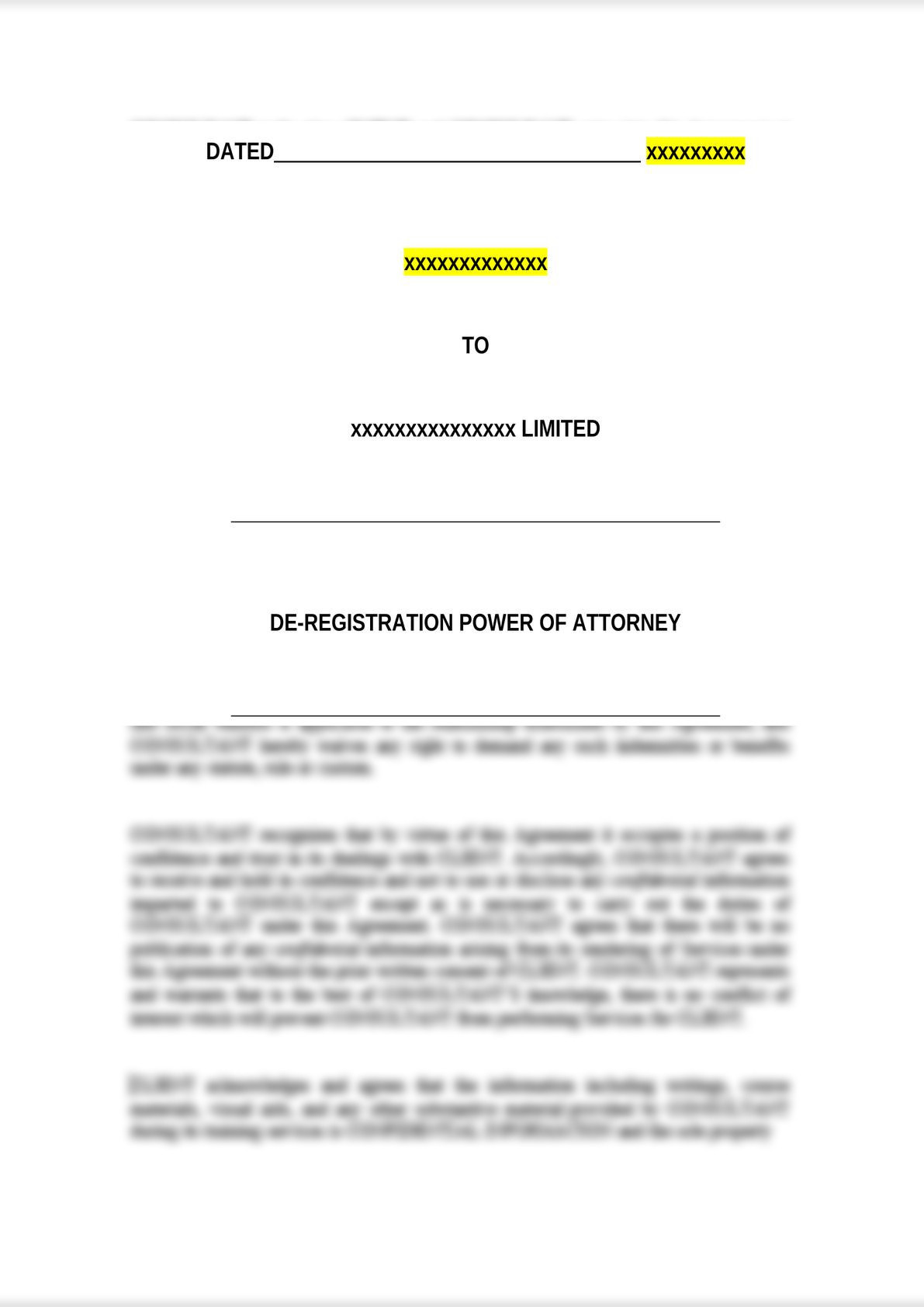 Power of Attorney - De-registration-0
