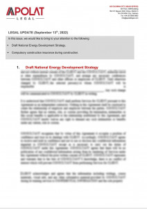 Legal udpate: Draft National Energy Development Strategy