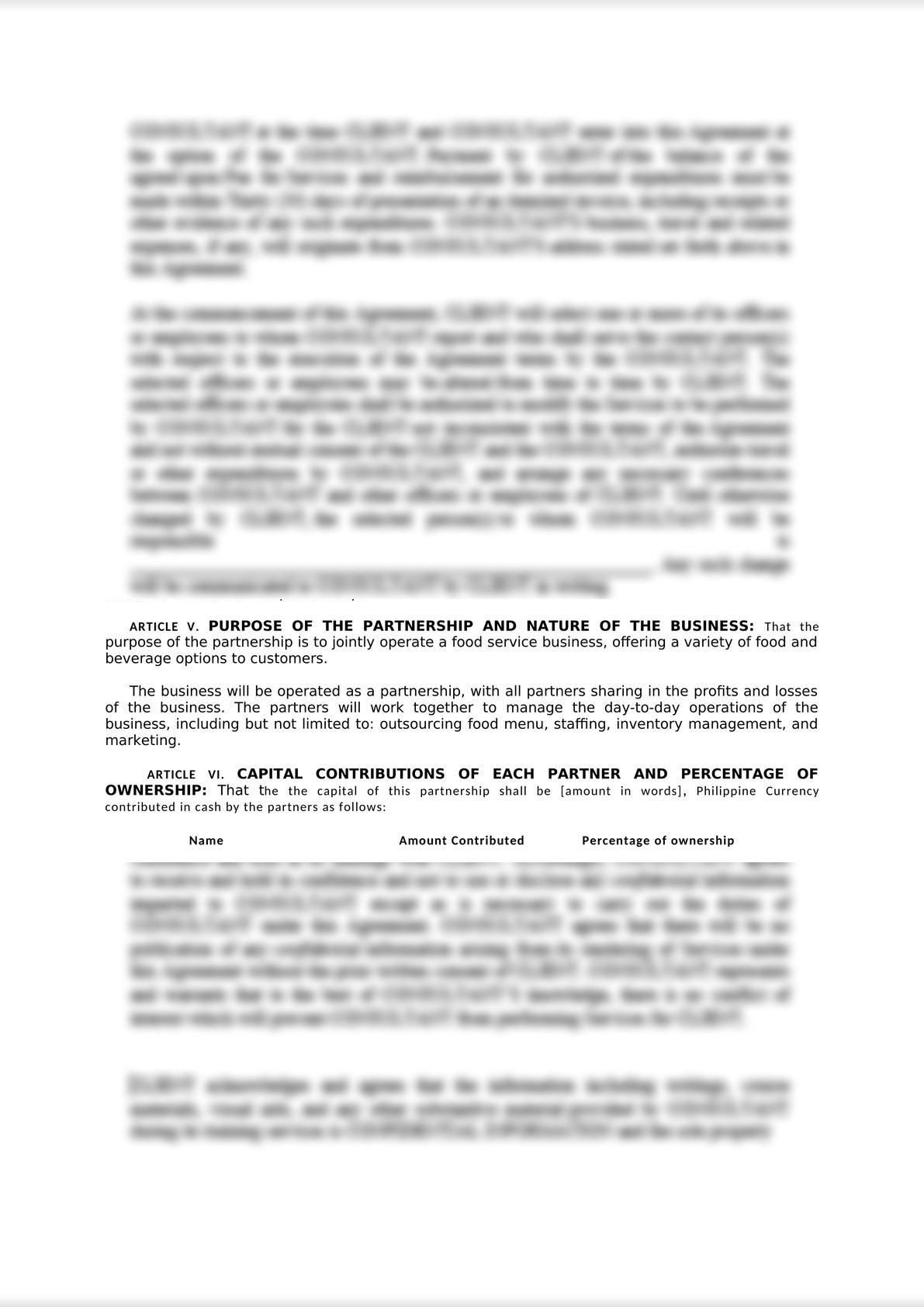 Articles of General Partnership (Agreement Contract)-0