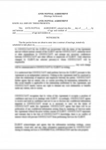 ANTE-NUPTIAL AGREEMENT