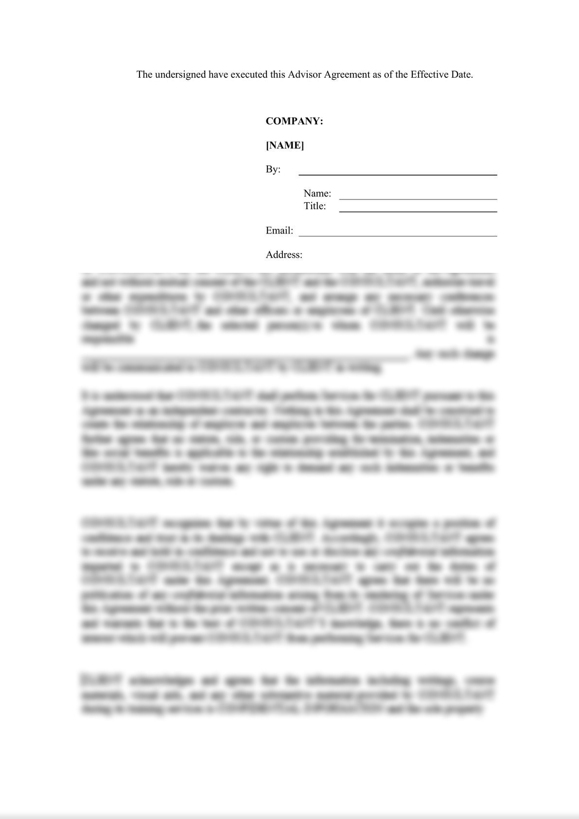 Form of Advisor Agreement-3