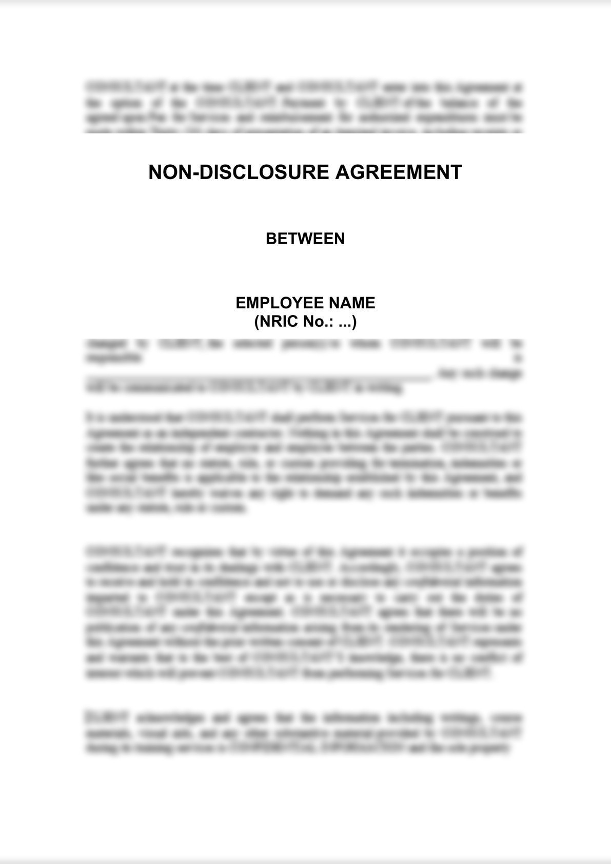 Non-Disclosure Agreement (Company and Employee)-0