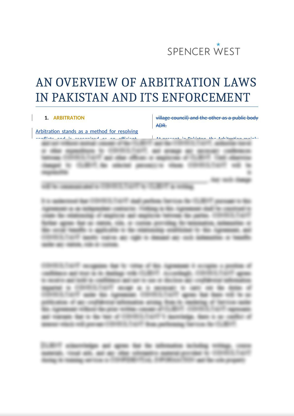 AN OVERVIEW OF ARBITRATION LAWS IN PAKISTAN AND ITS ENFORCEMENT-0