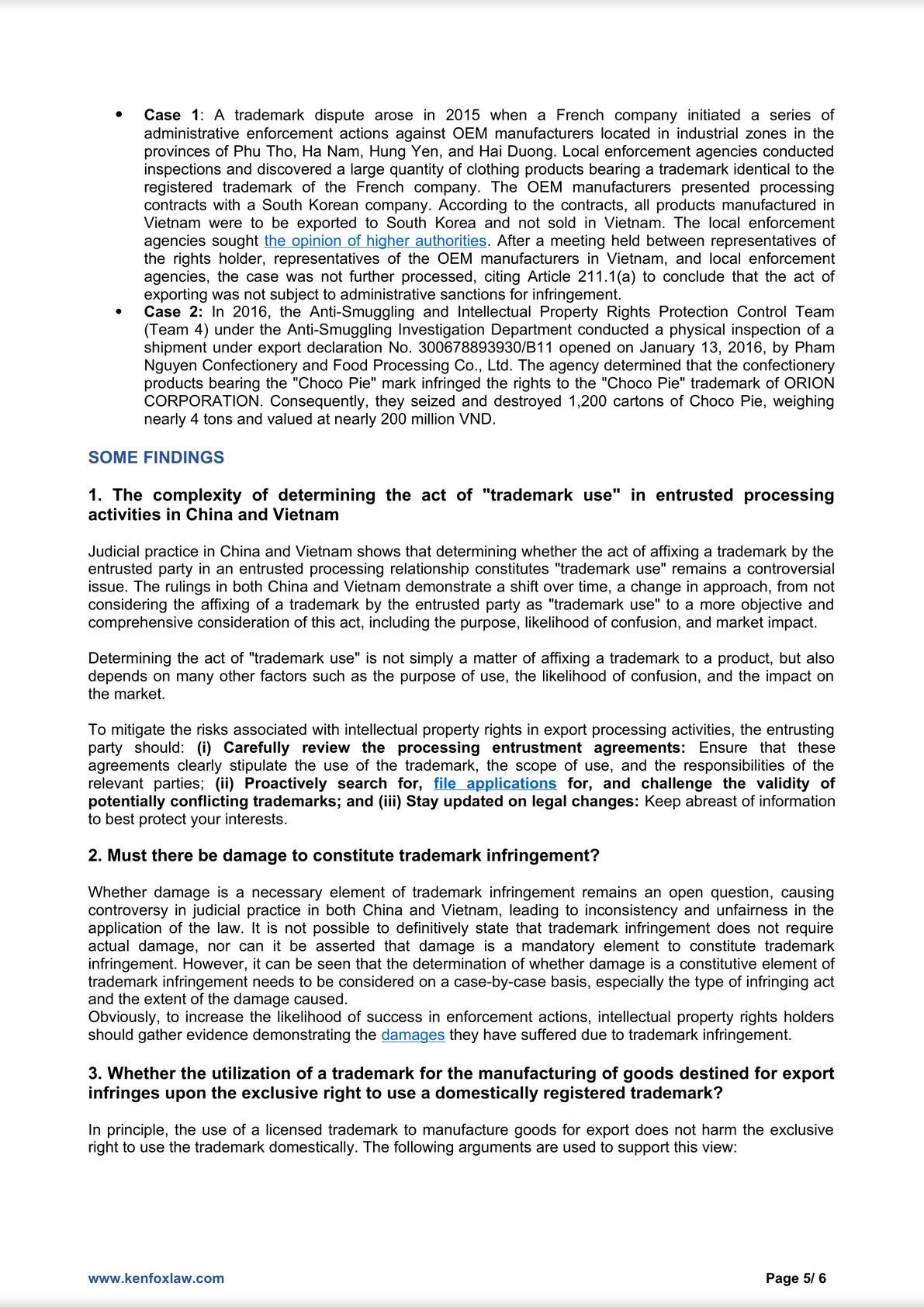 Manufacturing for Export Only: Does it Constitute Trademark Infringement? - Rulings from China and Practices in Vietnam-5