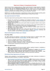 Patent Law in Vietnam: A Comprehensive Overview