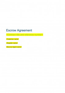 Escrow agreement