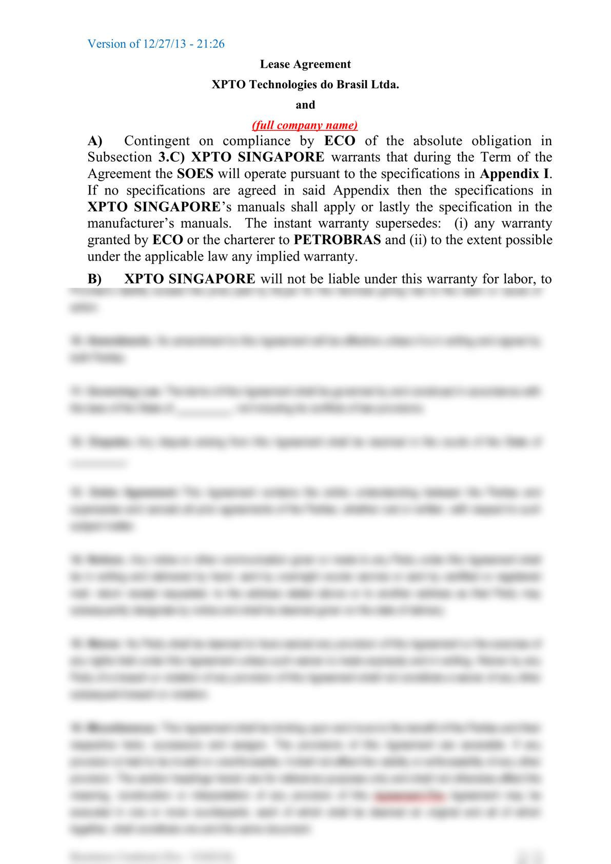 Subsea equipment lease agreement-5