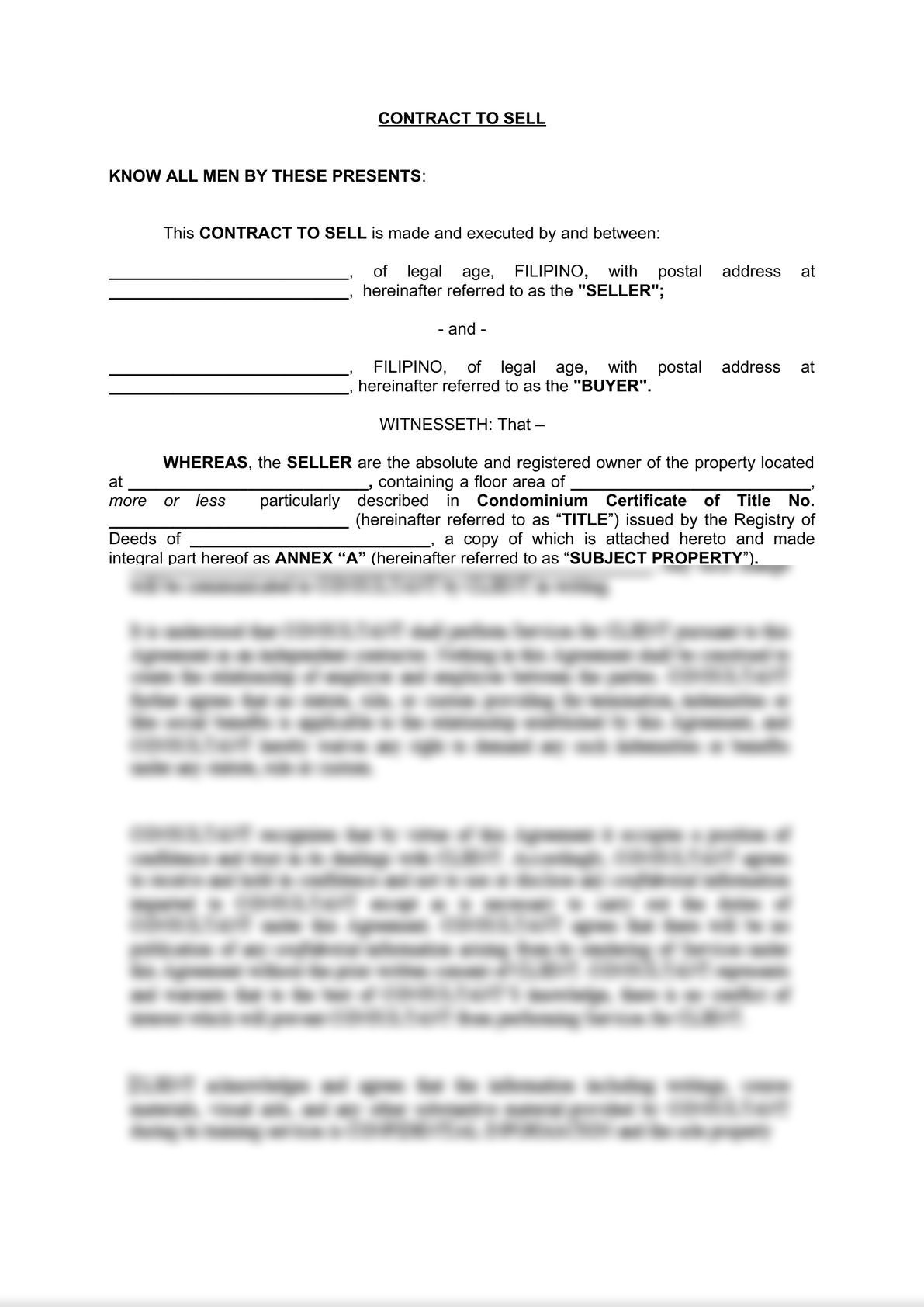 Contract to Sell - Condominium Unit-0