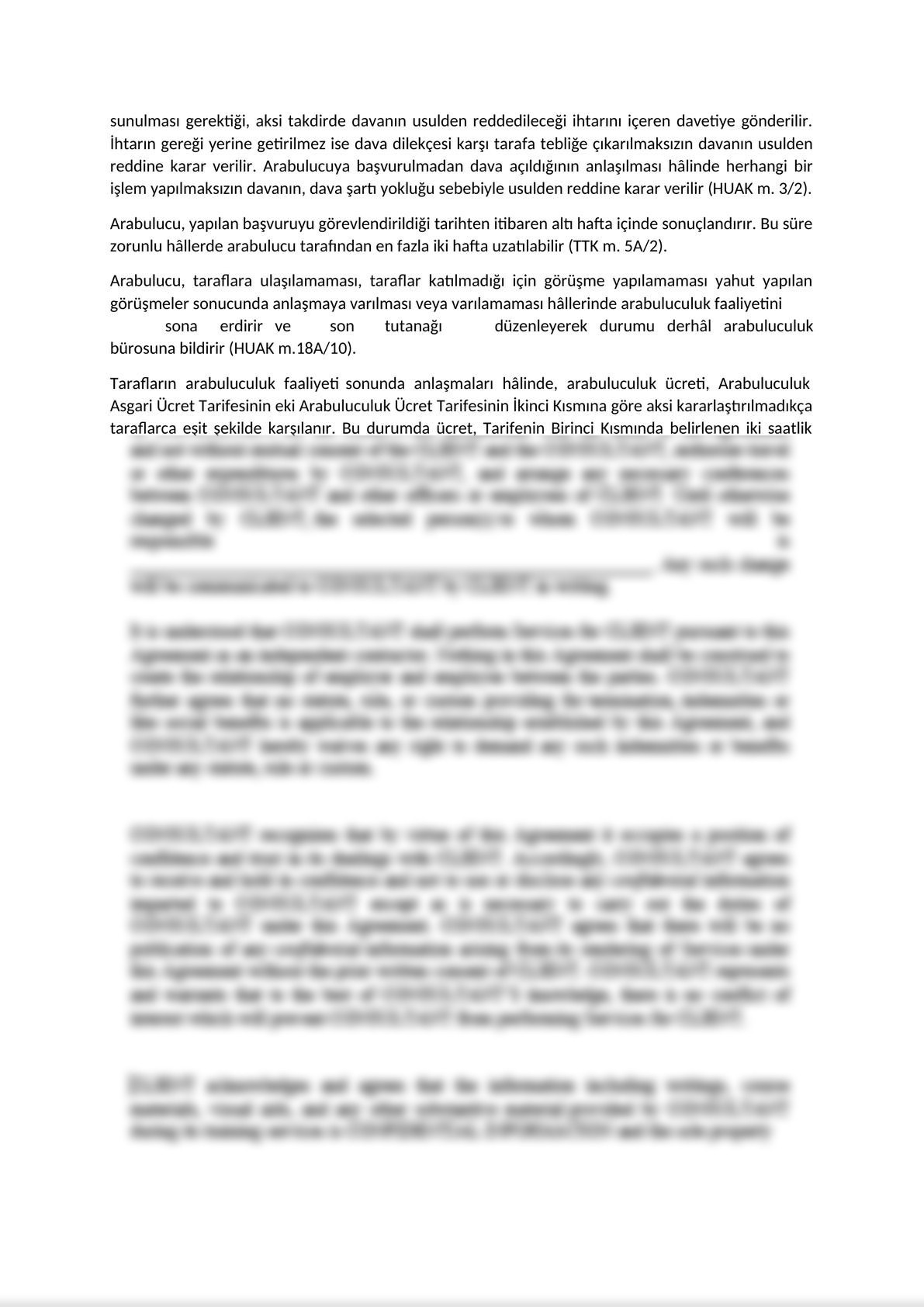 Invitatition Letter to Parties of Mandatory Mediation on Commercial Disputes - Turkish -1